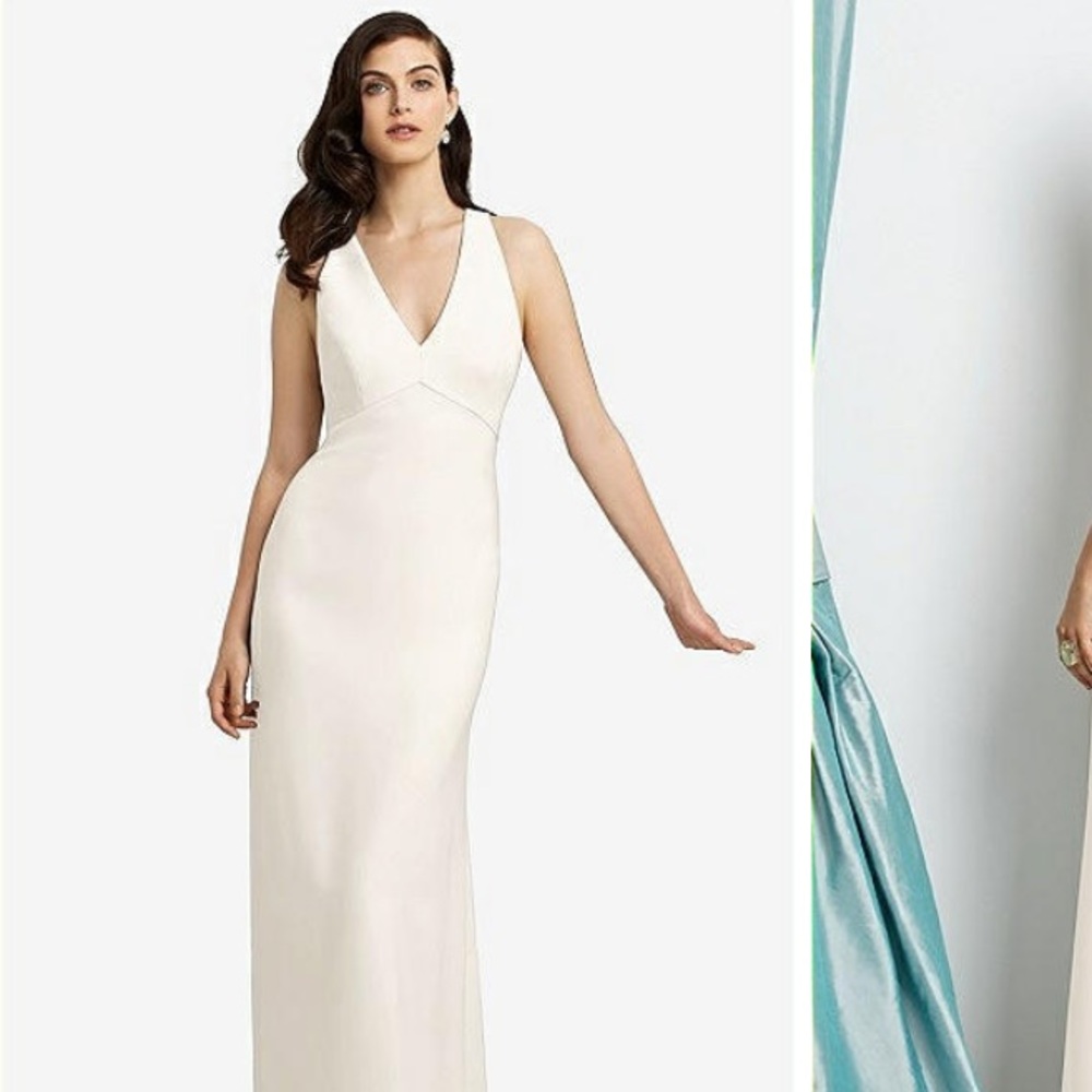 Dessy Collection Full Length V-Neck Gown